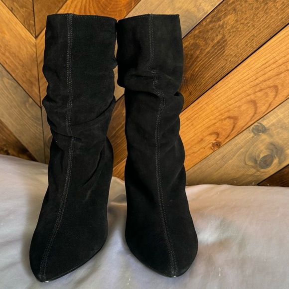 Black Leather Boots Sz 7.5B - Picture 6 of 12